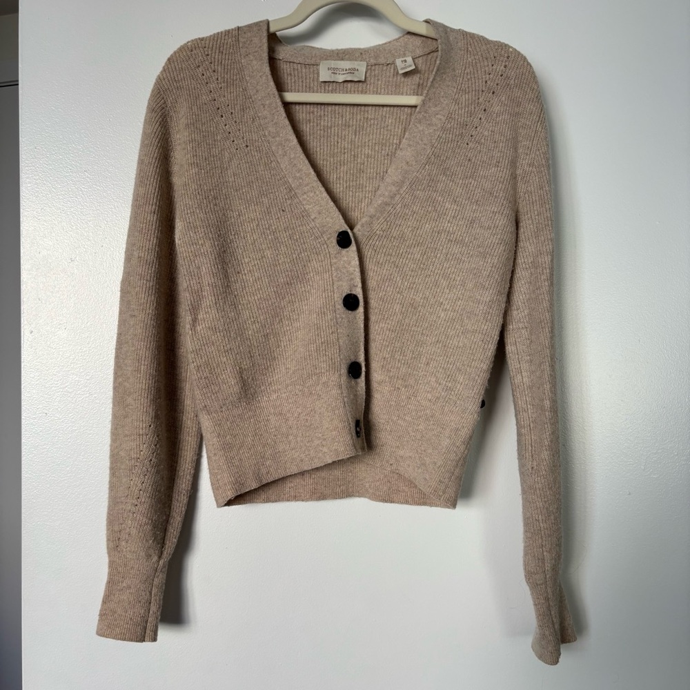 SCOTCH & SODA Beige Cardigan Sweater